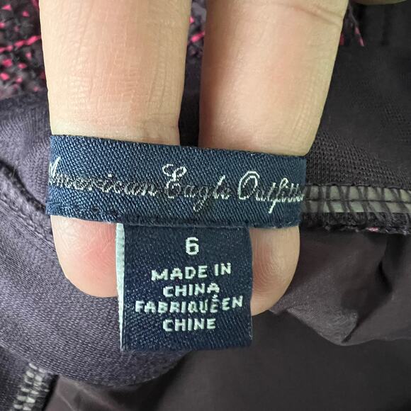 American Eagle US 6 Purple Jacquard Mini Pencil Skirt - Picture 5 of 6